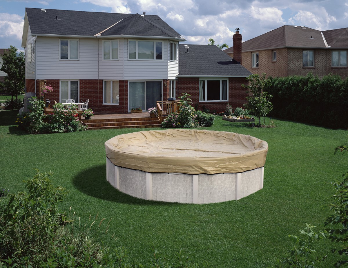 21 Ft Round Pool Size A/G Earthtone Cover - TRADITIONAL WINTER COVERS